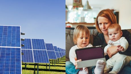 energetika energia solárne panely rodina