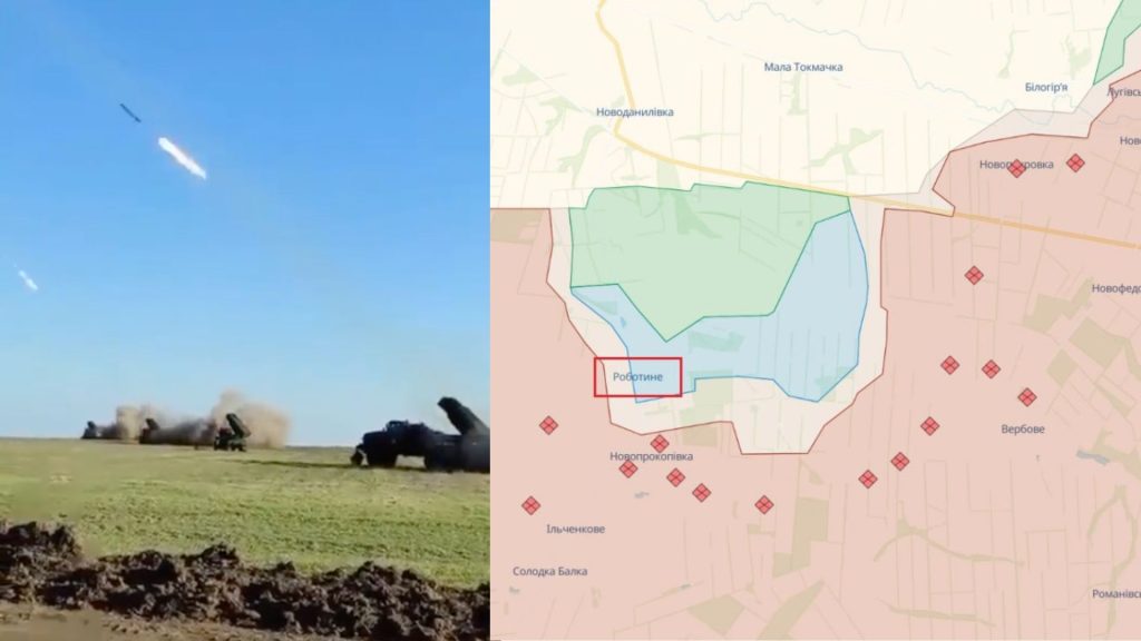 Robotyne, tank, mapa