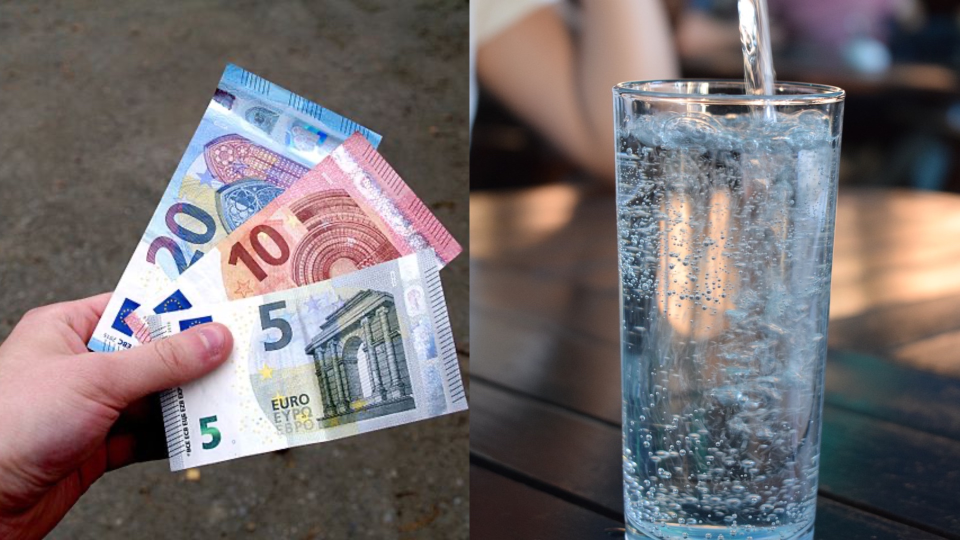 Na snímke sú peniaze a pohár vody