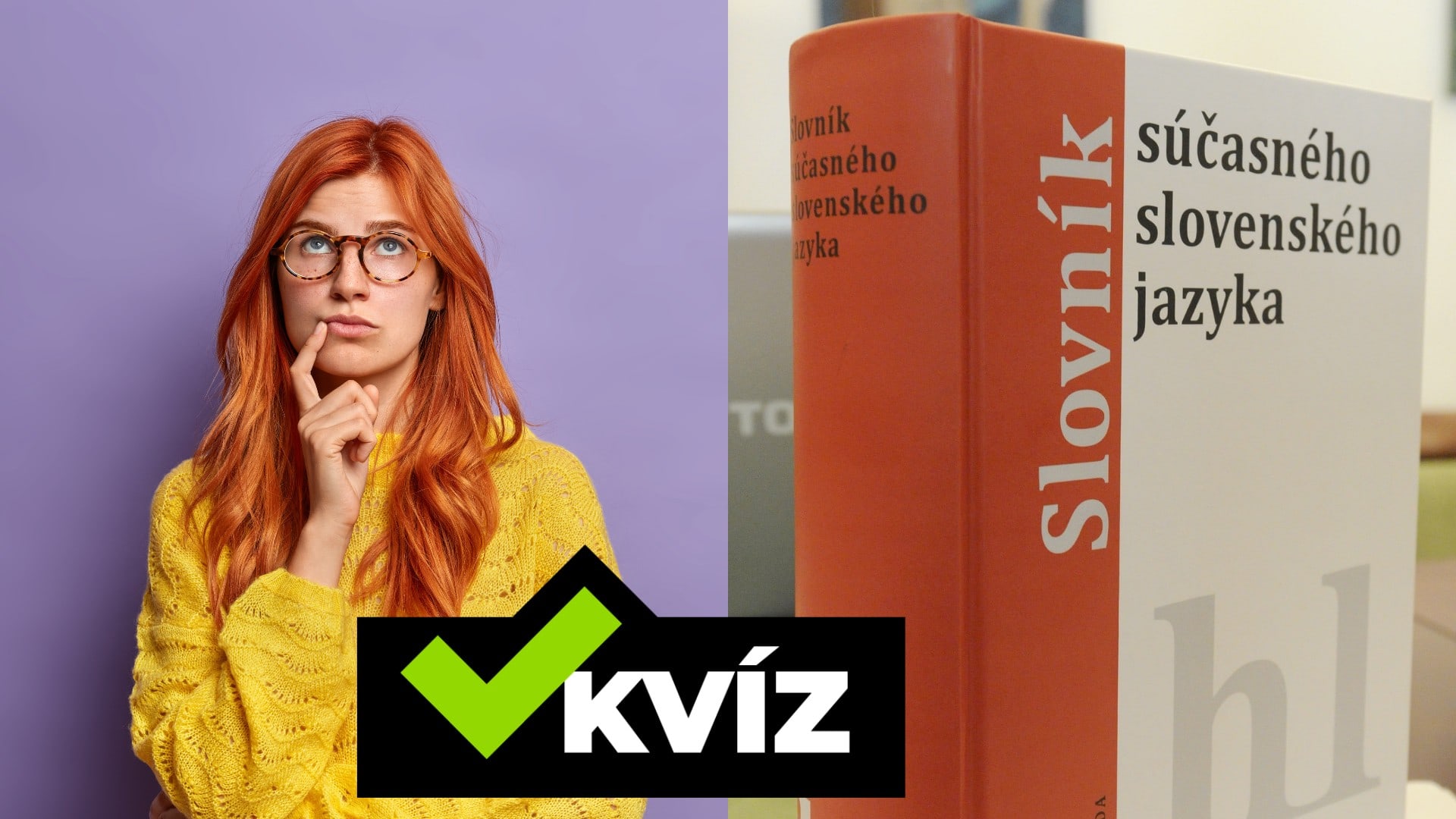 Žena s okuliarmi pozerá donors a slovník slovenského jazyka