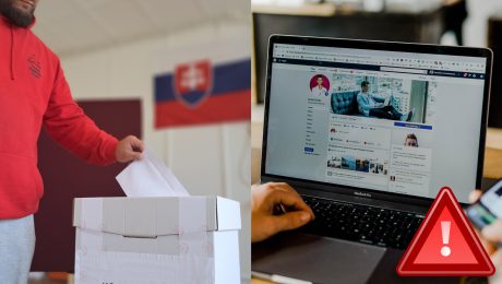 Muž vhadzuje do urny obálku a notebook