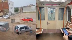 Zaplavené autá, ulice a metro v Španiesku