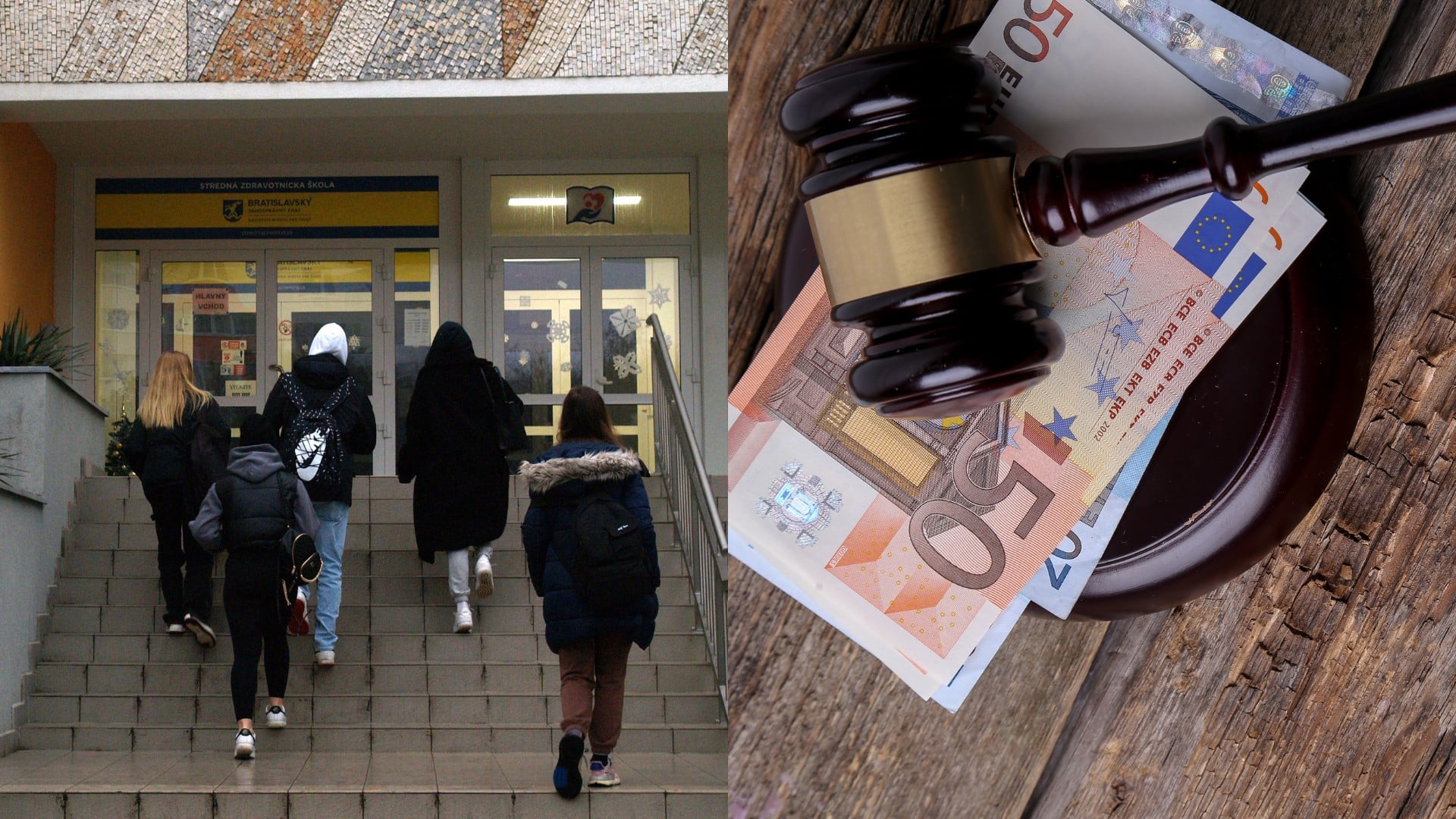 Žiaci na ceste do školy a peniaze pod sudcovským kladivkom