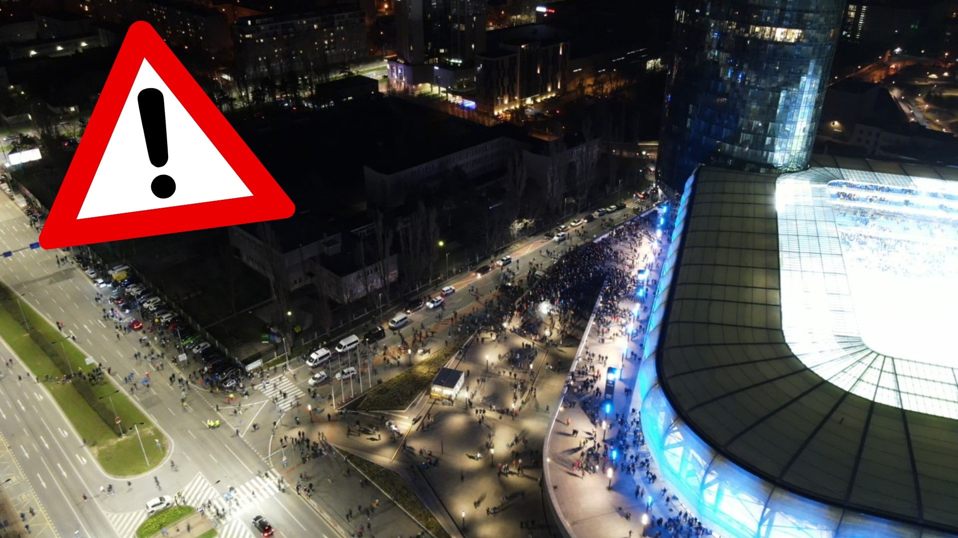 Okolie futbalového štadiónu v Bratislave počas večera