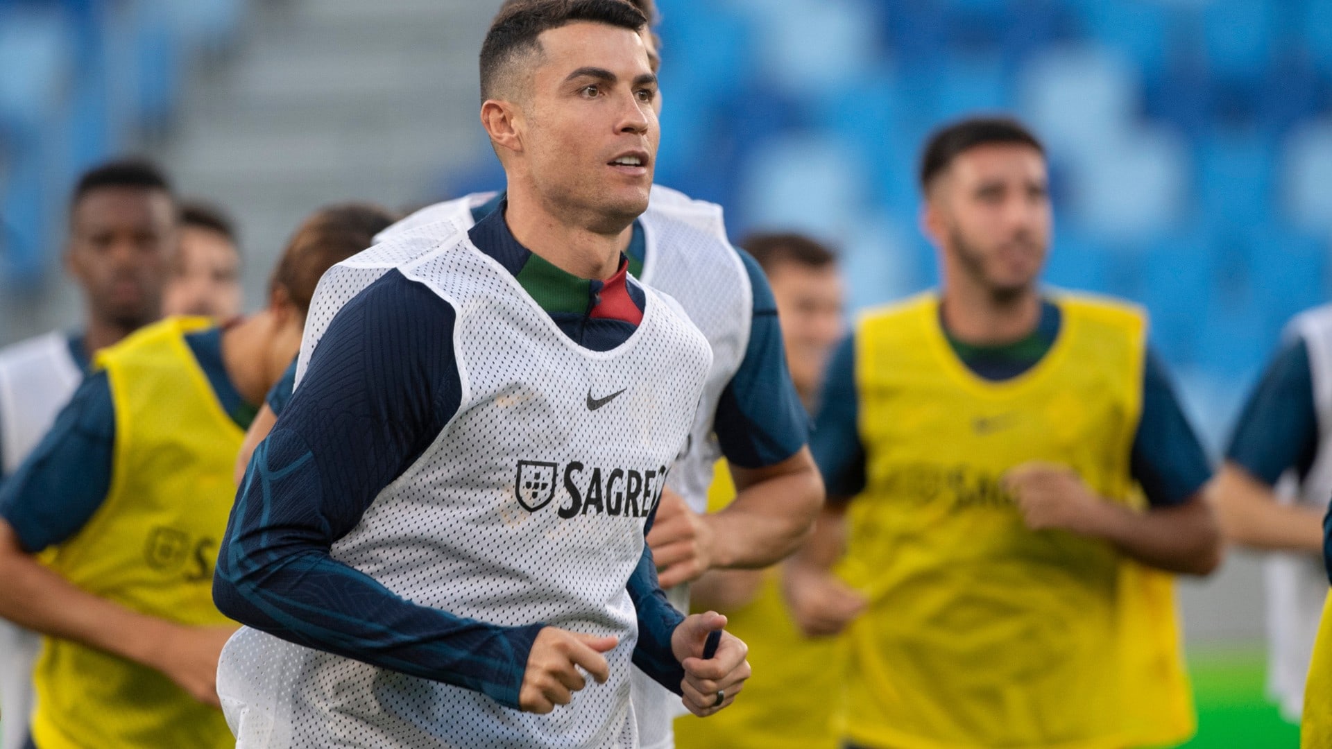 Na snímke portugalský futbalista Cristiano Ronaldo počas tréningu pred piatkovým zápasom kvalifikácie ME 2024 Slovensko - Portugalsko.