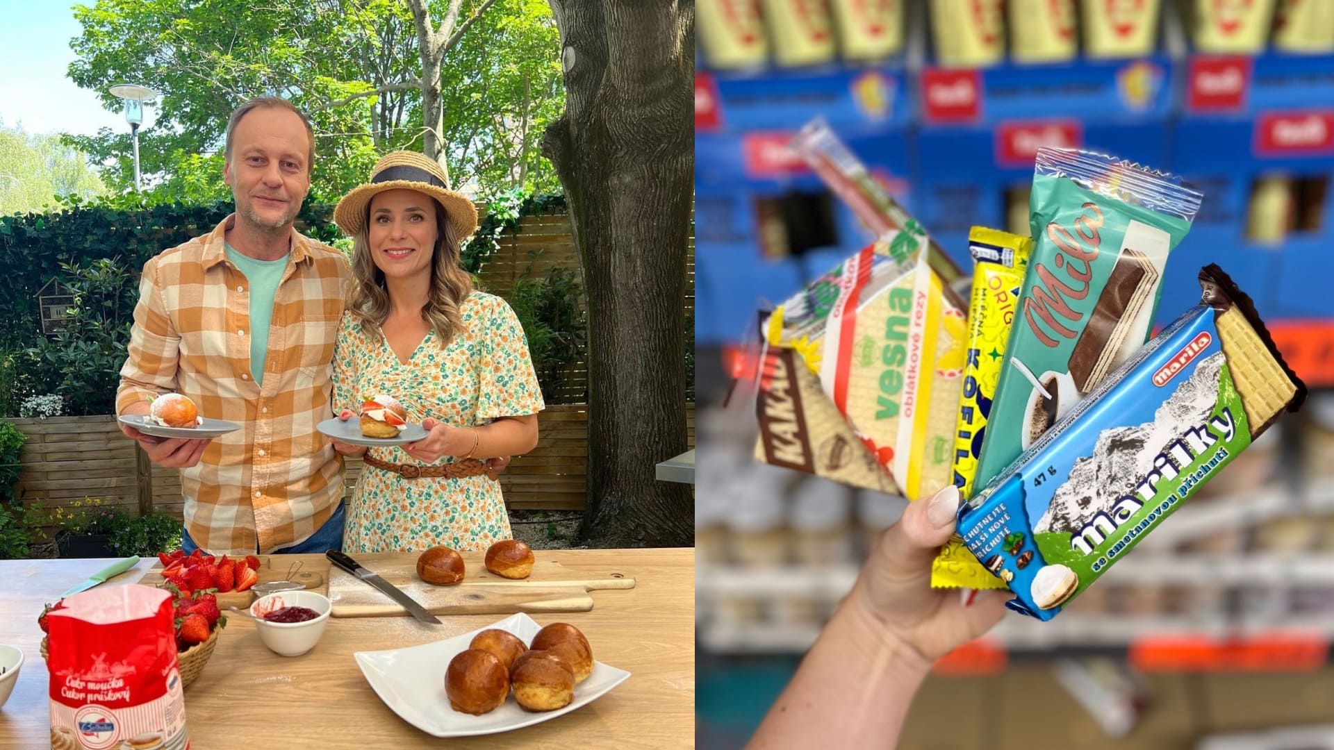 na snímke sú šéfkuchári z Lidla a sladkosti