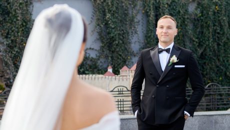 Na snímke je ženích a nevesta