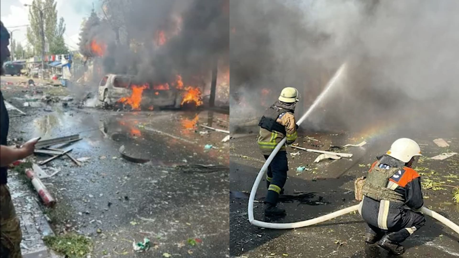 Zasiahnuté trhovisko ruskou raketou