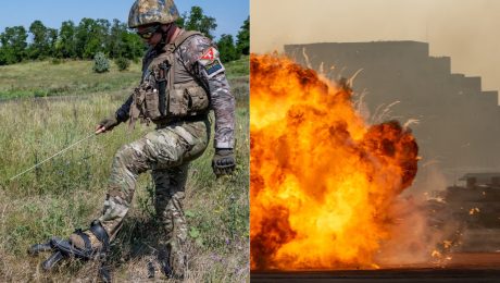 Ukrajinský vojak, explózia