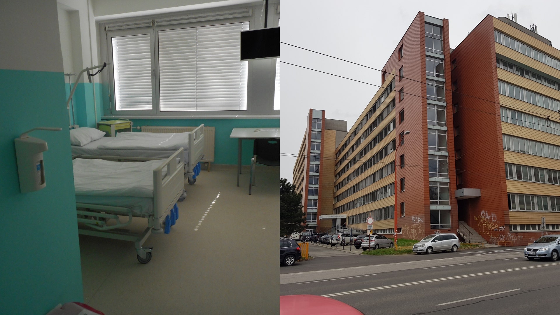 Na snímke je nemocnica, ktorá je v dražbe