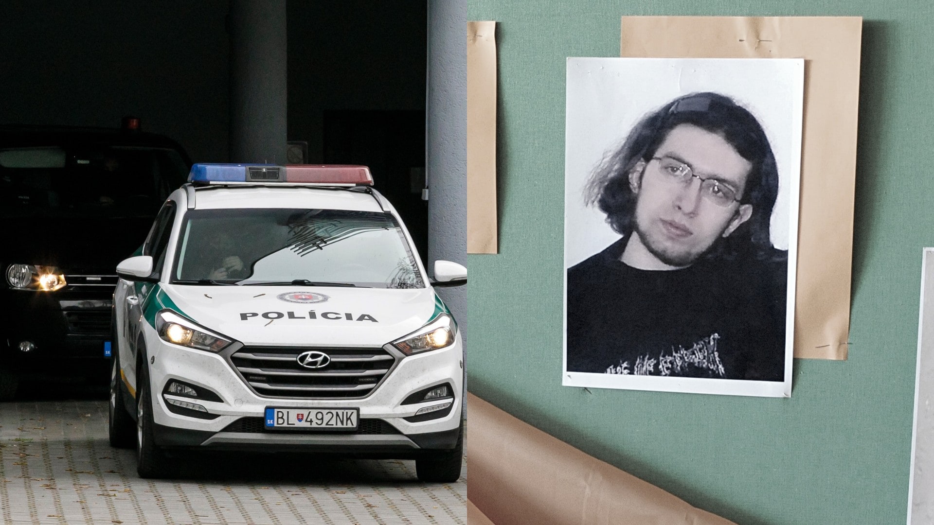Policajné auto a Daniel Tupý