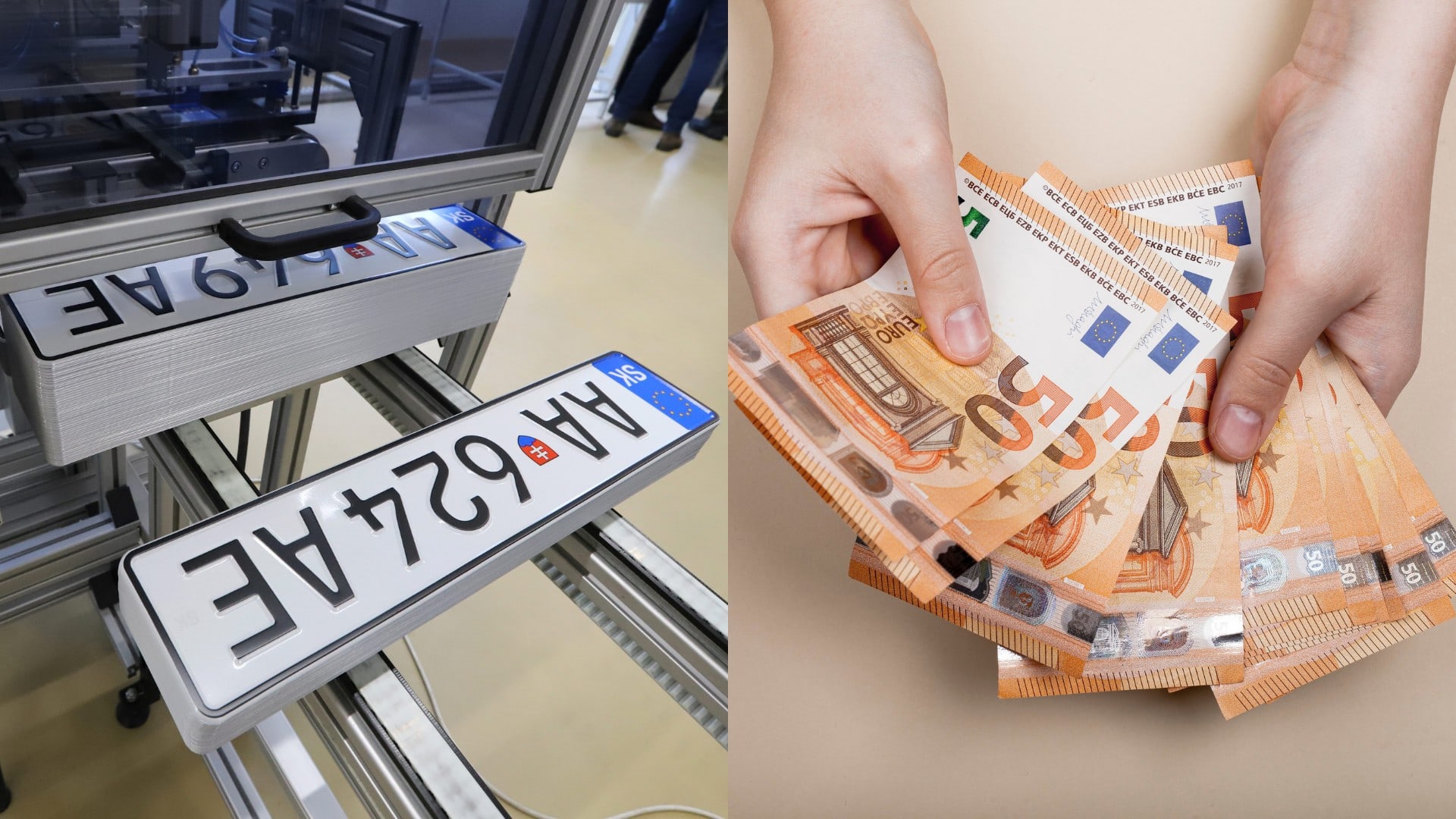 Nové EČV vo výrobe a peniaze v rukách.