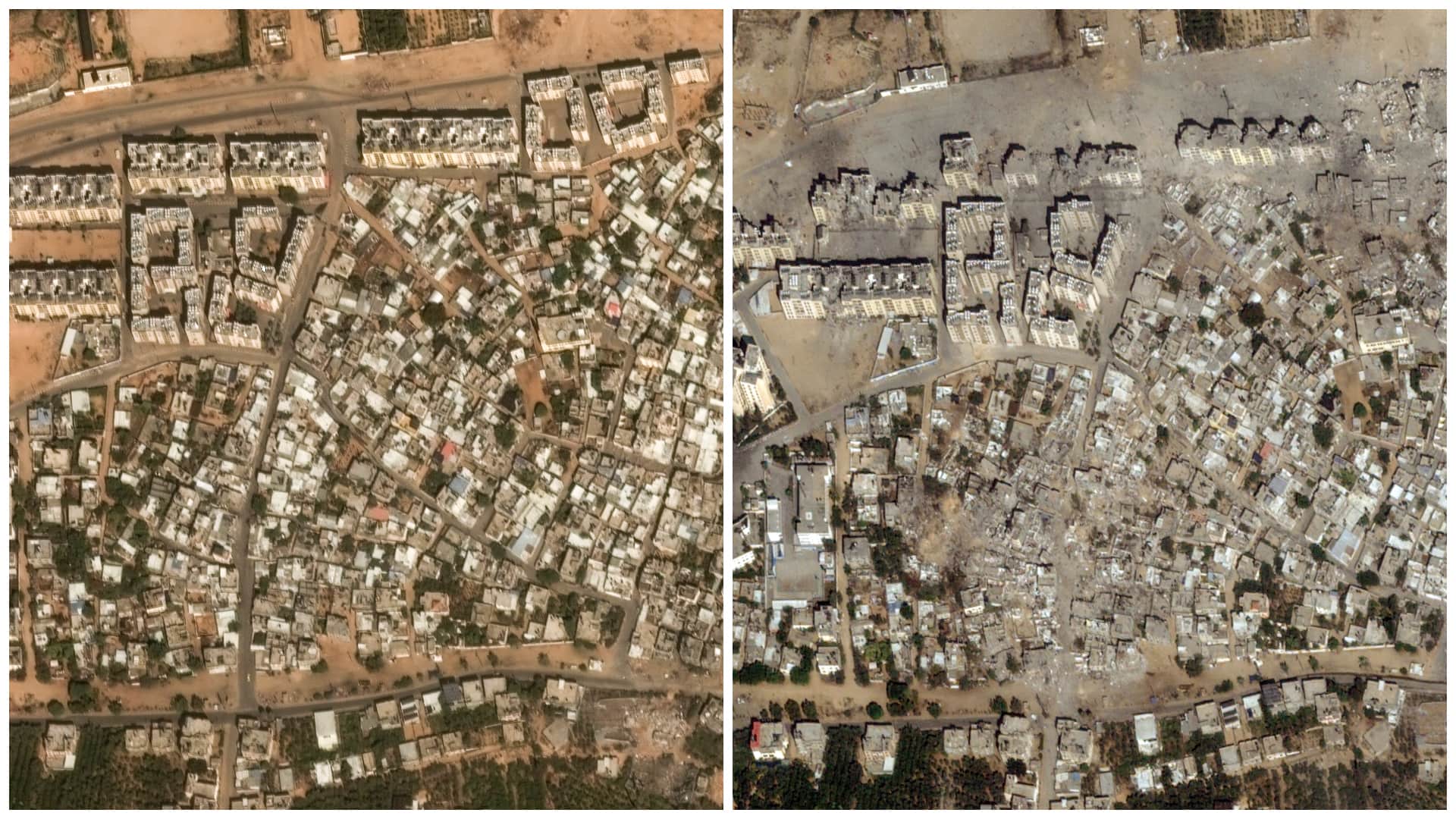 Škody v štvrti Izbat Beit Hanoun na severe Gazy,