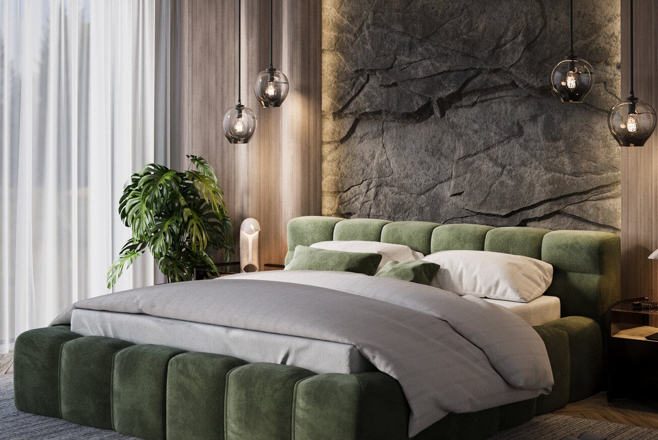 Luxusná posteľ Milénium Cube Green.