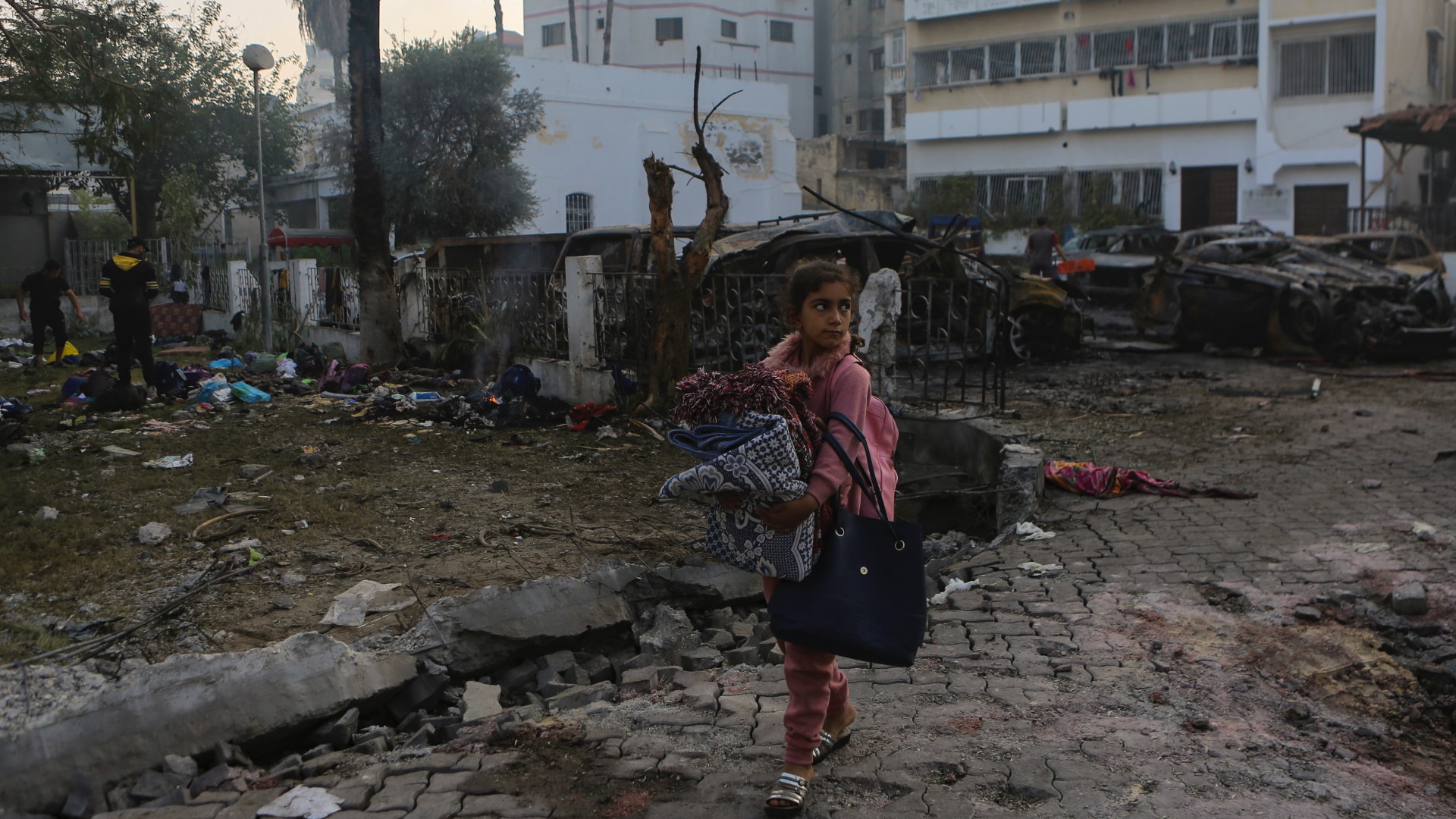 Vojna v Izraeli, zničená nemocnica v Gaze