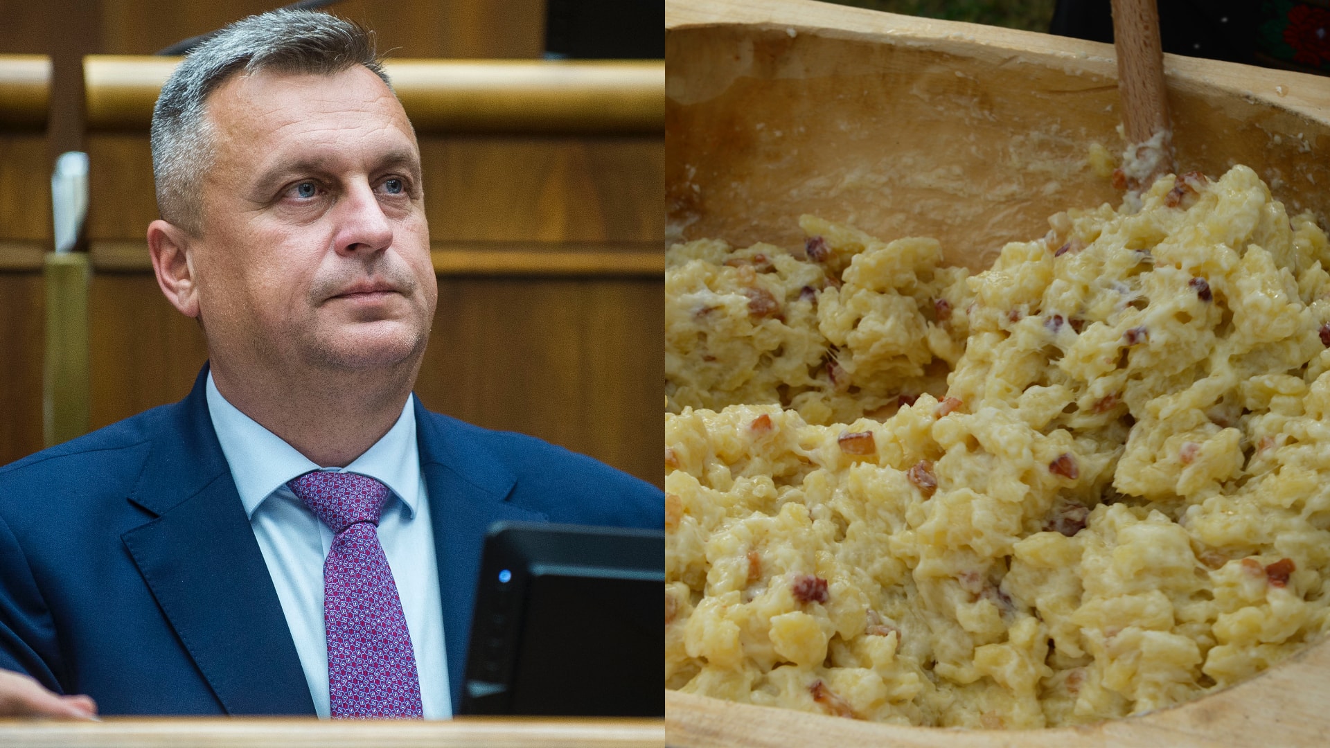 Predseda SNS Andrej Danko a bryndzové halušky