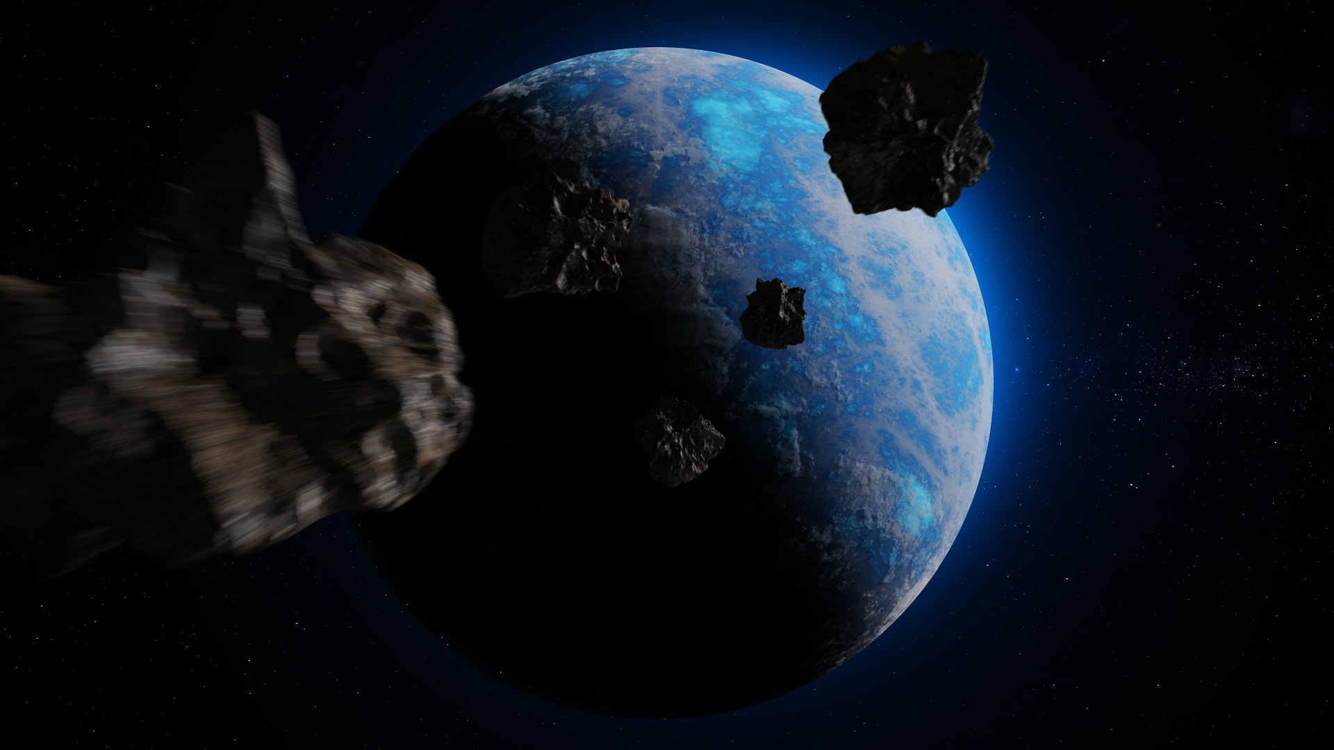 asteroid vesmír