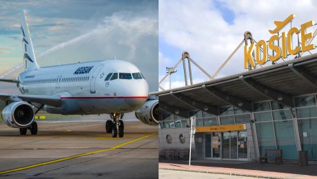 Lietadlo na bratislavskom letisku a letisko Košice.