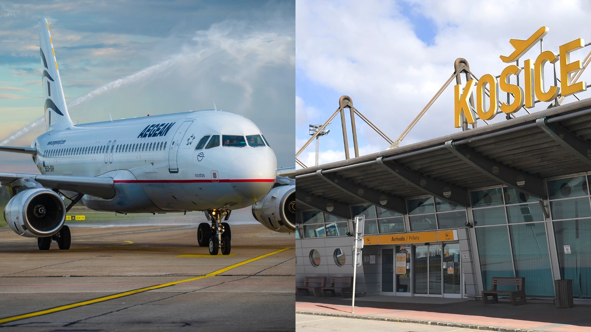 Lietadlo na bratislavskom letisku a letisko Košice.