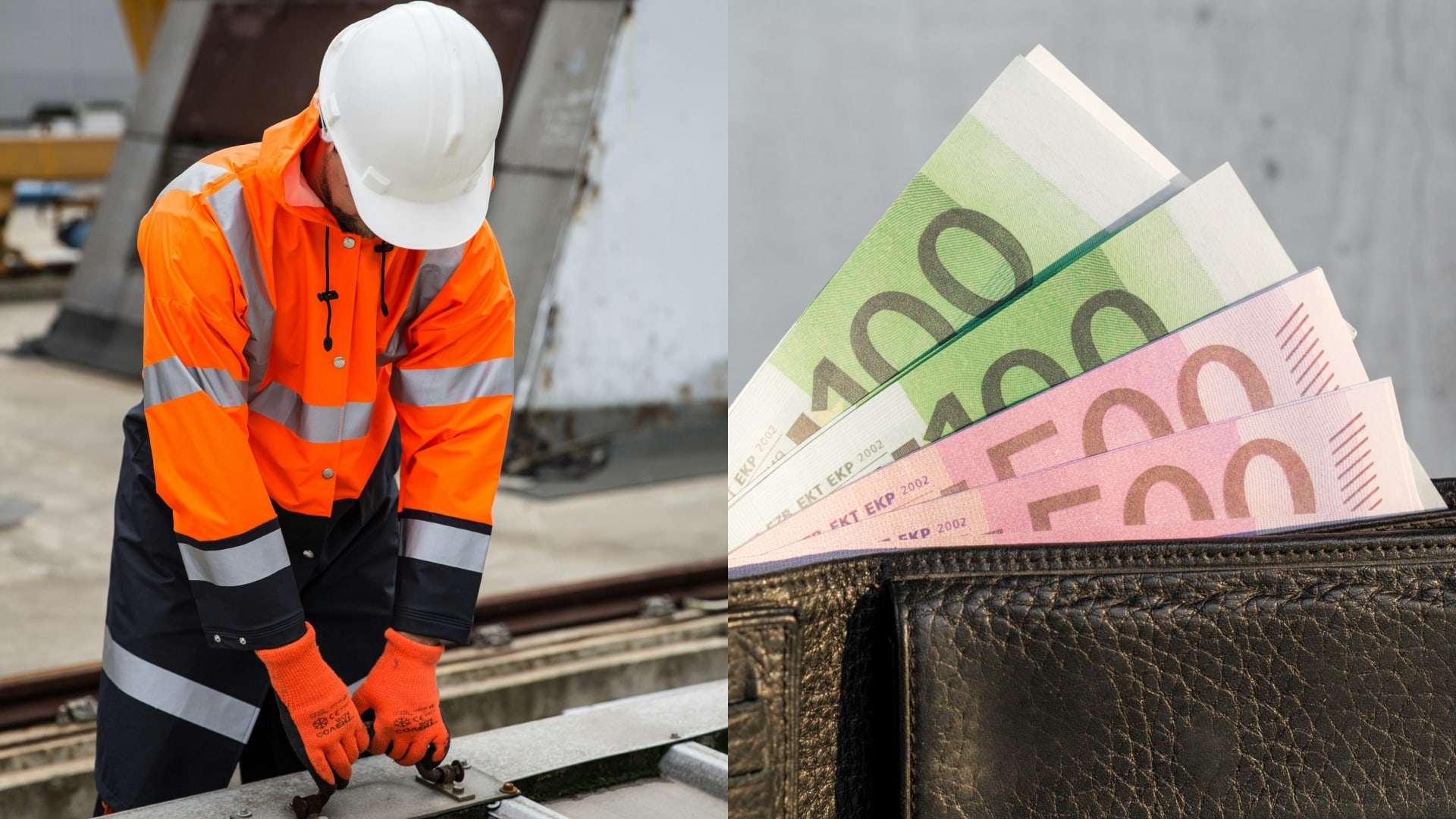 muž v prilbe, peniaze