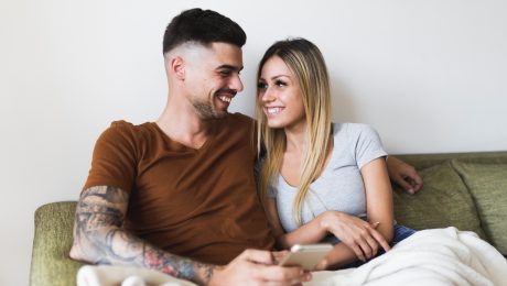 rande, pár, muž, žena