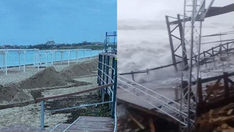 Silná búrka Bettina na Kryme zničila ruské obranné línie