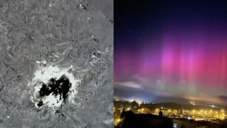 polárna žiar výbuch slnko vesmír počasie