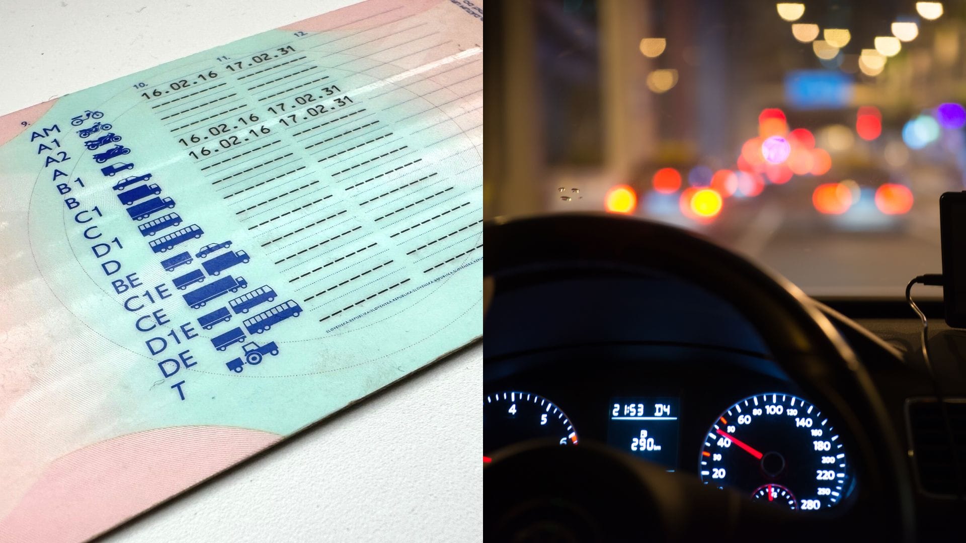 vodičský preukaz jazda auto noc