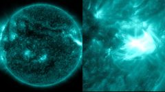 Na obrázku vidno slnečnú erupciu.