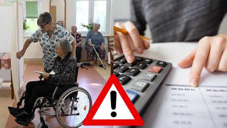 Žena na vozíku a kalkulačka.