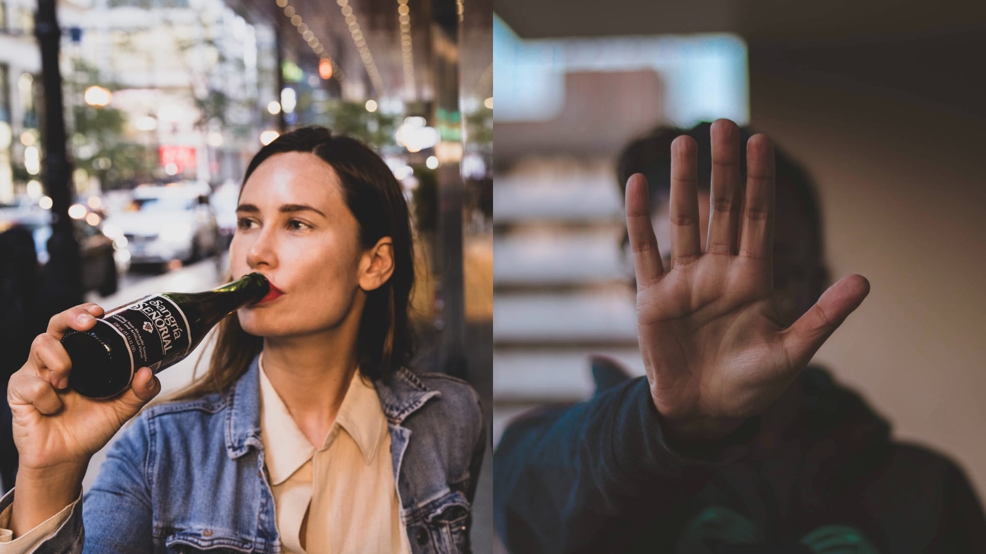 žena pije alkohol, ruka