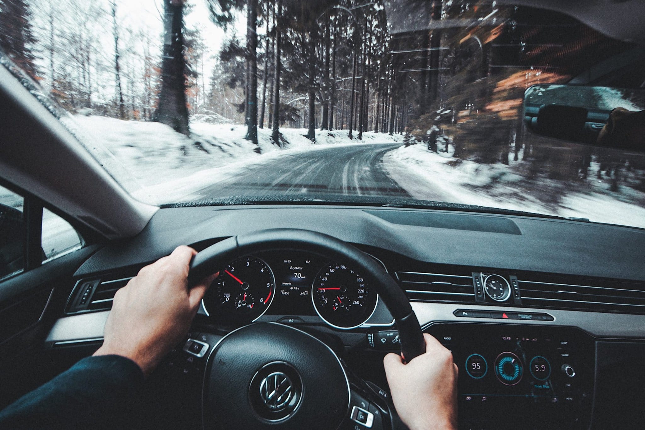 auto, vozdilo, cesta, sneh
