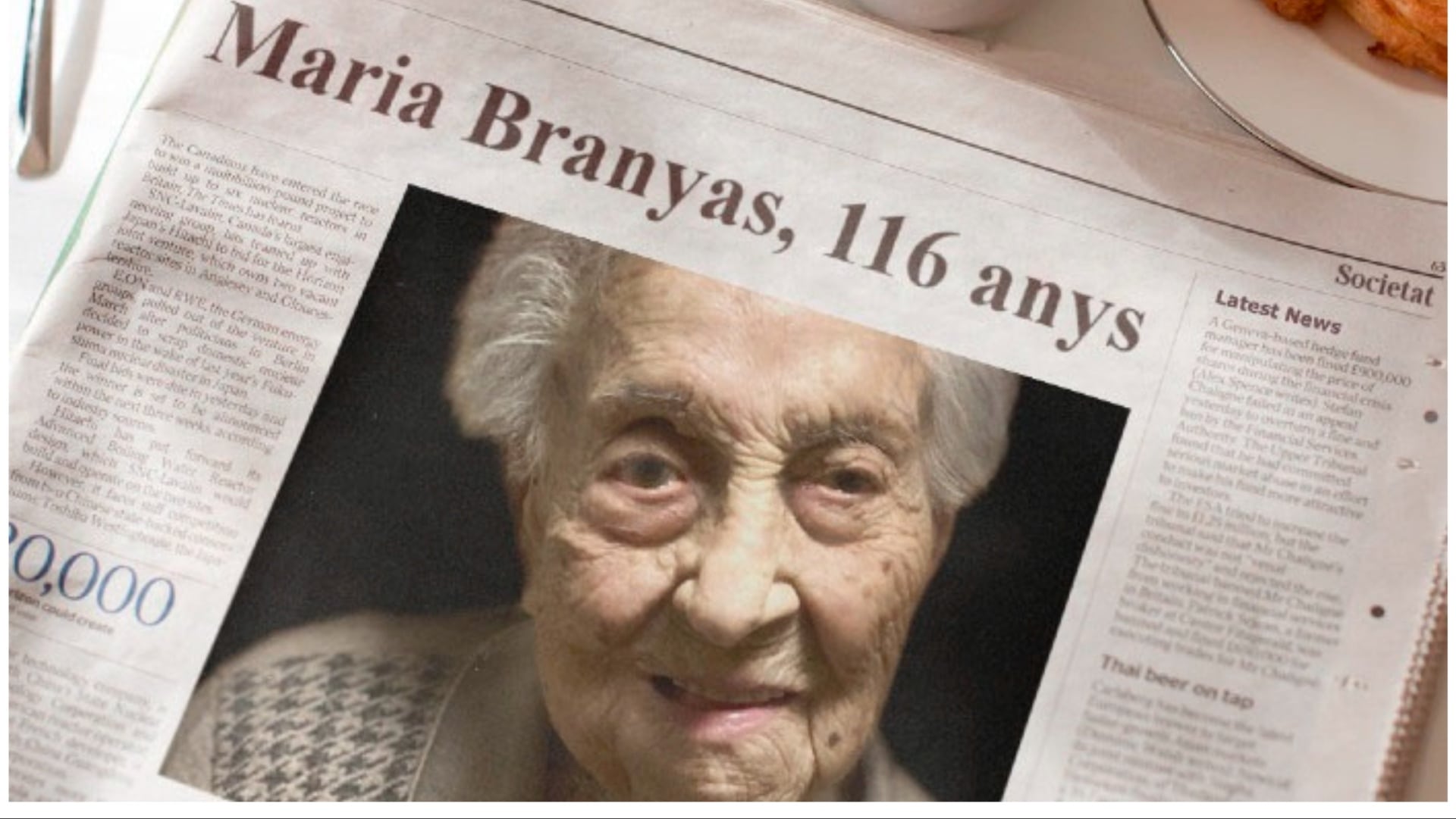 najstaršia žena na svete na titulke novín - María Branyas Moreno