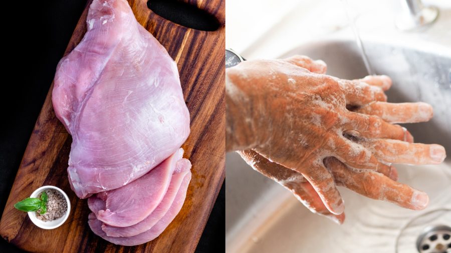 maso, umyvanie ruk