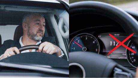 Vodič za volantom a tachometer.