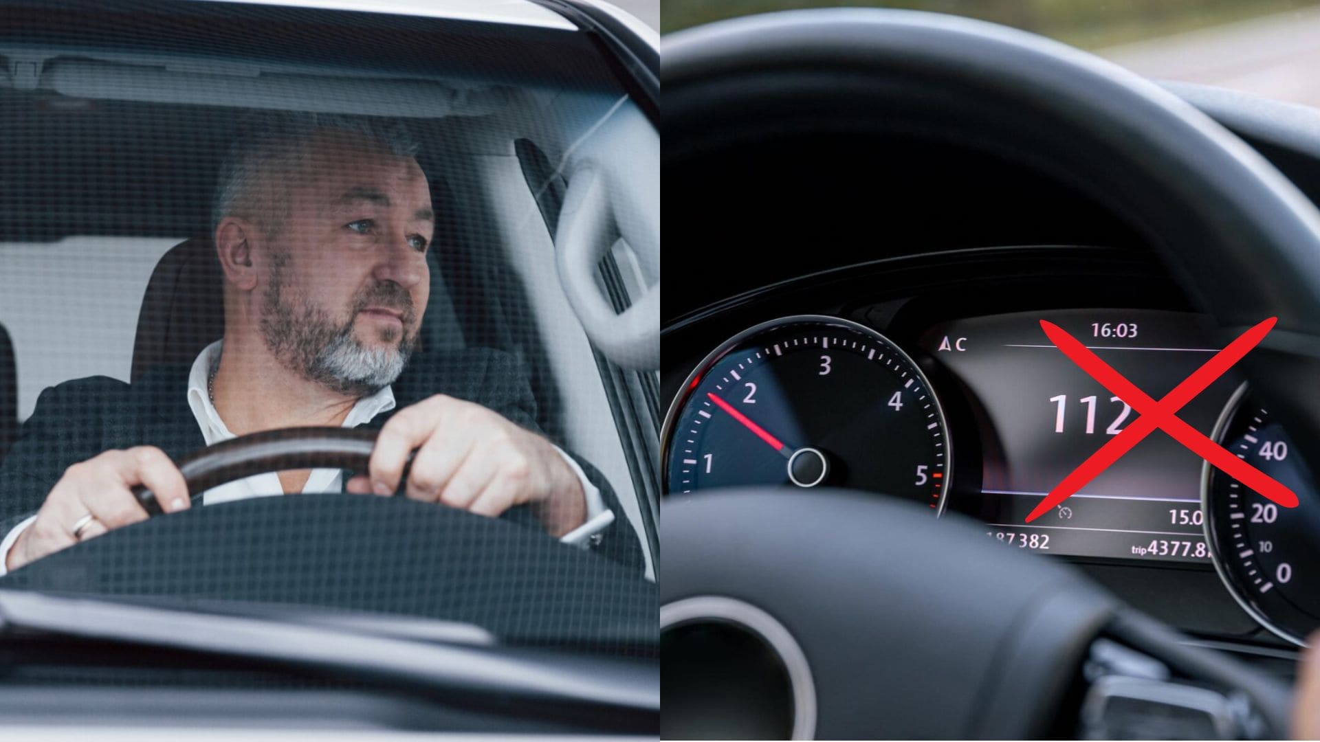 Vodič za volantom a tachometer.