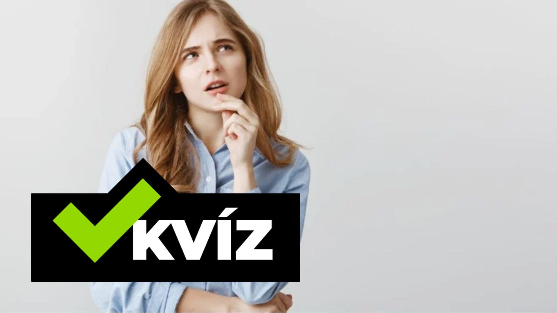 Žena so začudovaným výrazom, znak kvízu