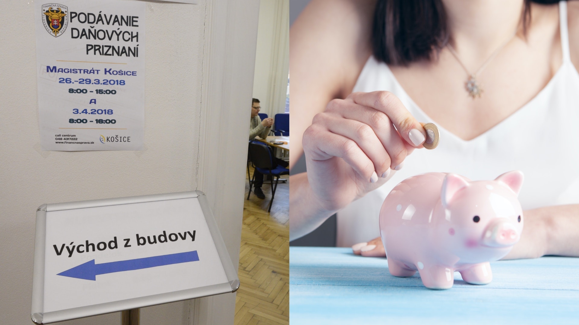 Na snímke je podávanie daňového priznania a pokladnička