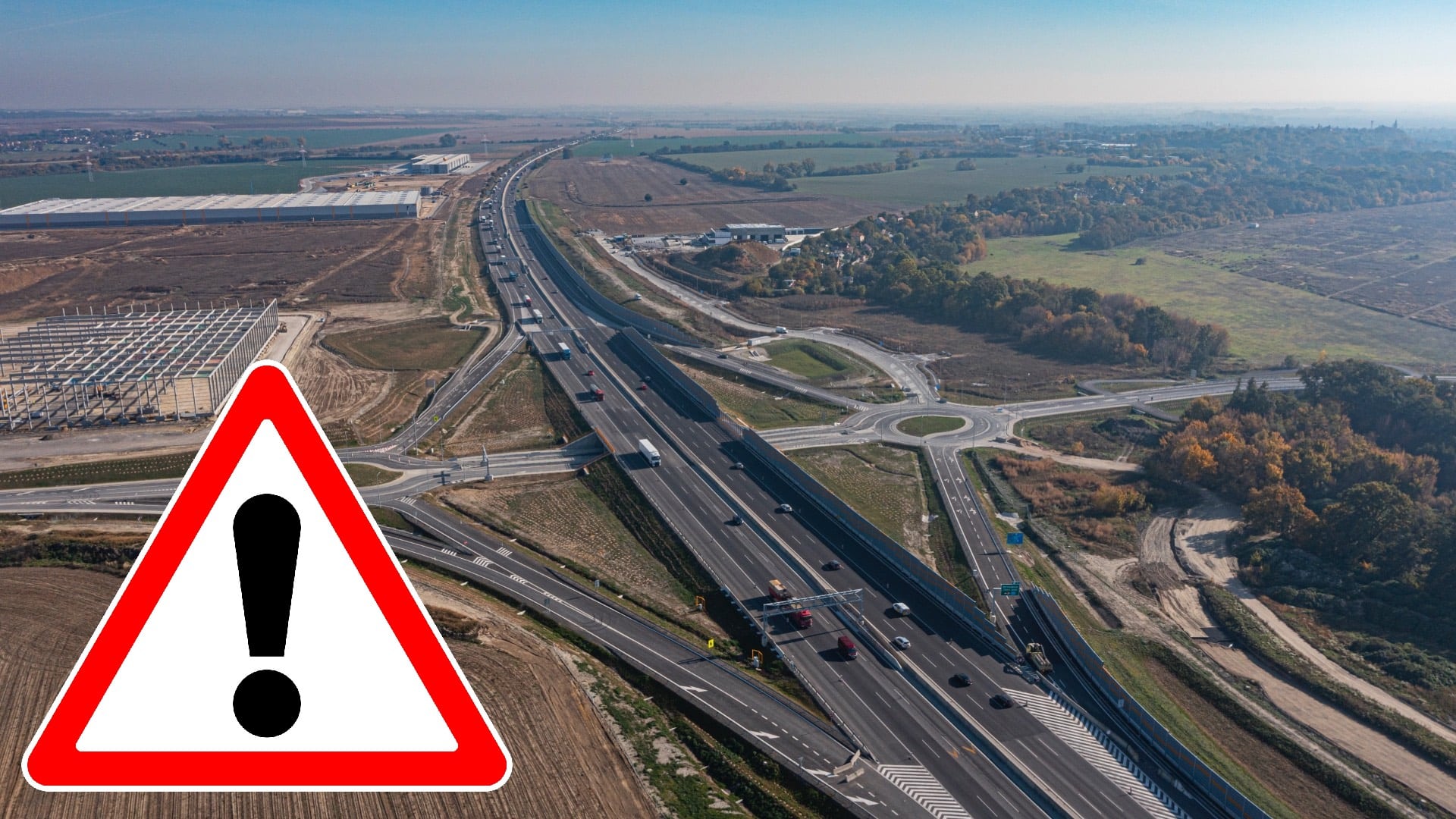 Na snímke z dronu križovatka Triblavina pri Bratislave