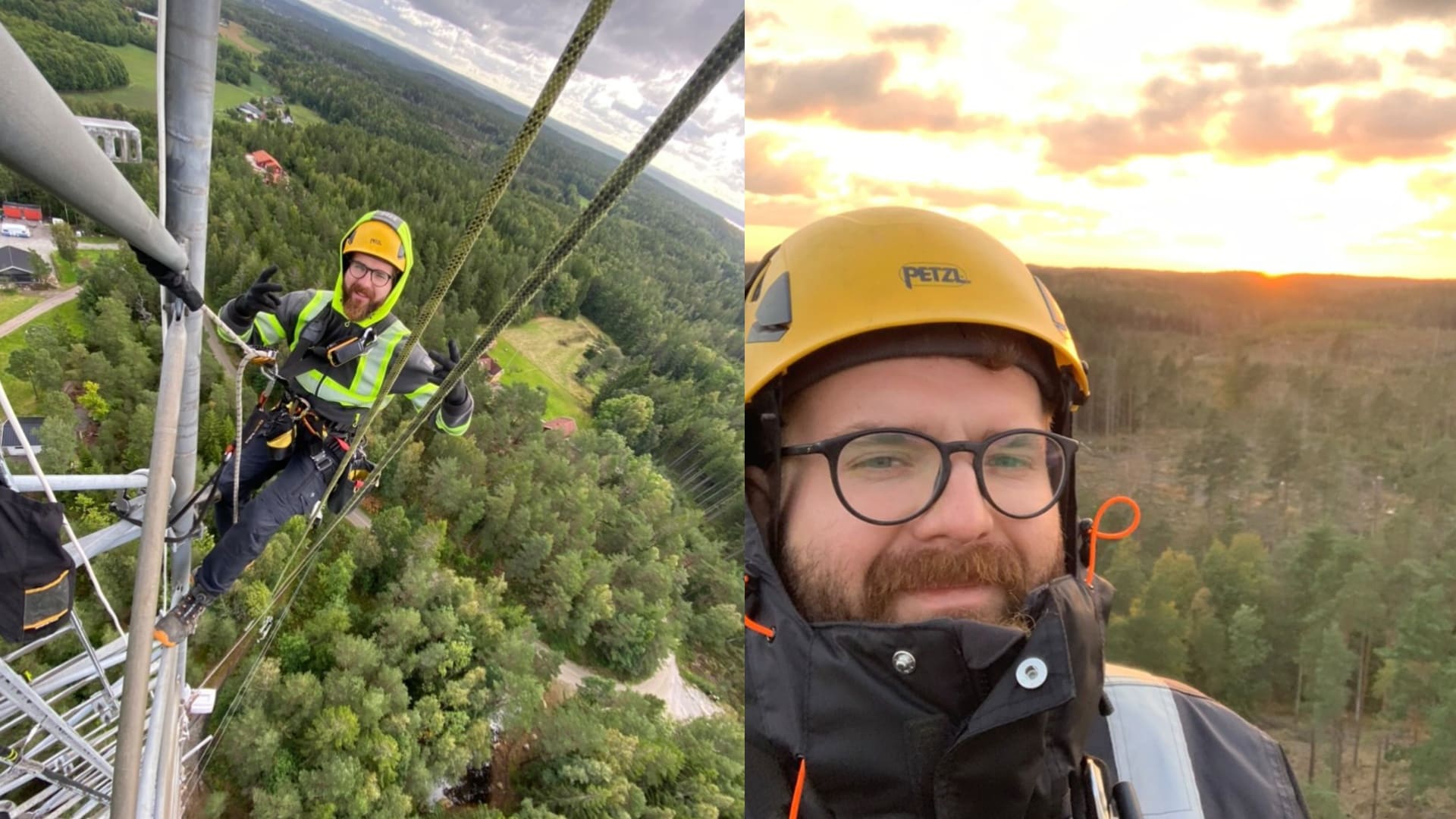 Timotej Dobrovolný robí výškové práce vo Švédsku