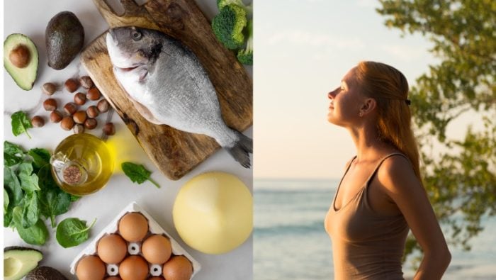 Jedlo a žena na slnku