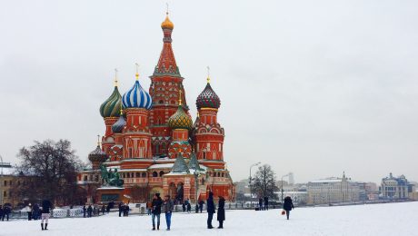 červené námestie v Moskve, Rusko, zima