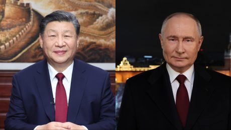 čínsky prezident Si Ťin-pching a ruský prezident Vladimir Putin