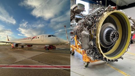 Na snímke je lietadlo a turbína