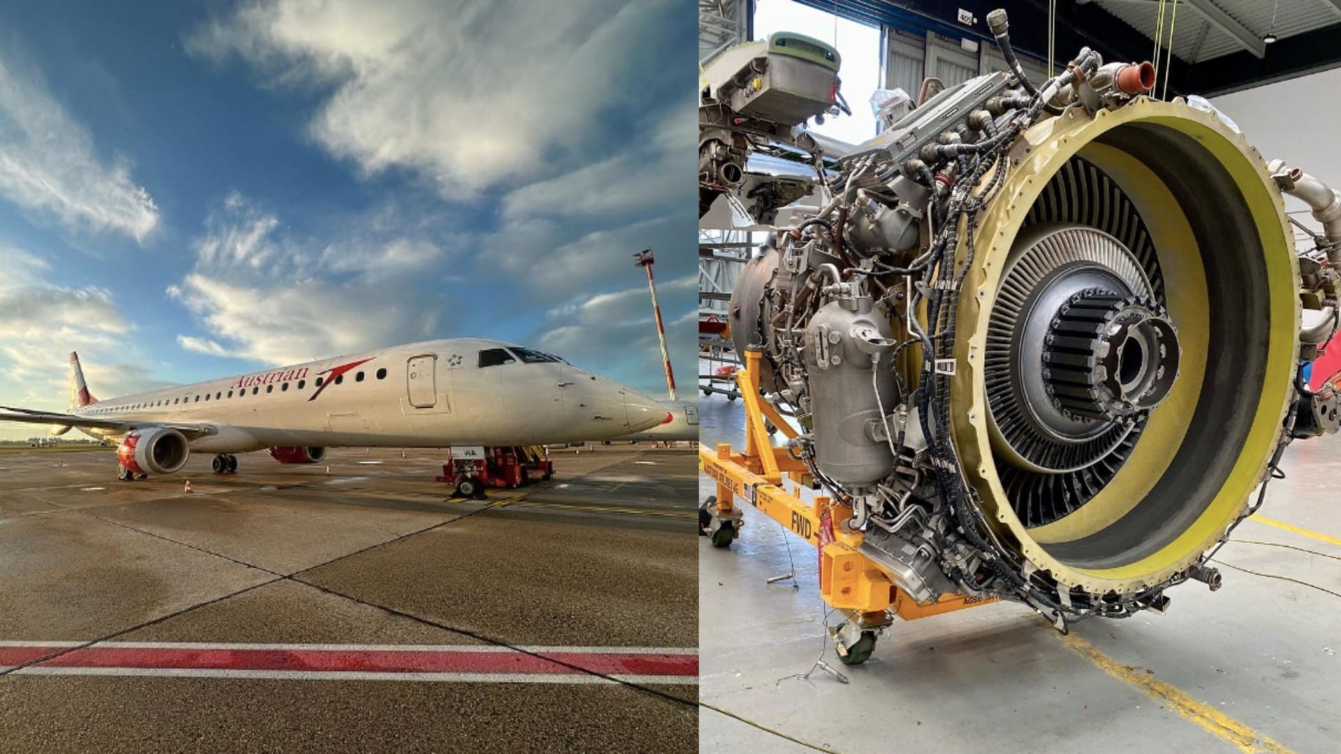 Na snímke je lietadlo a turbína