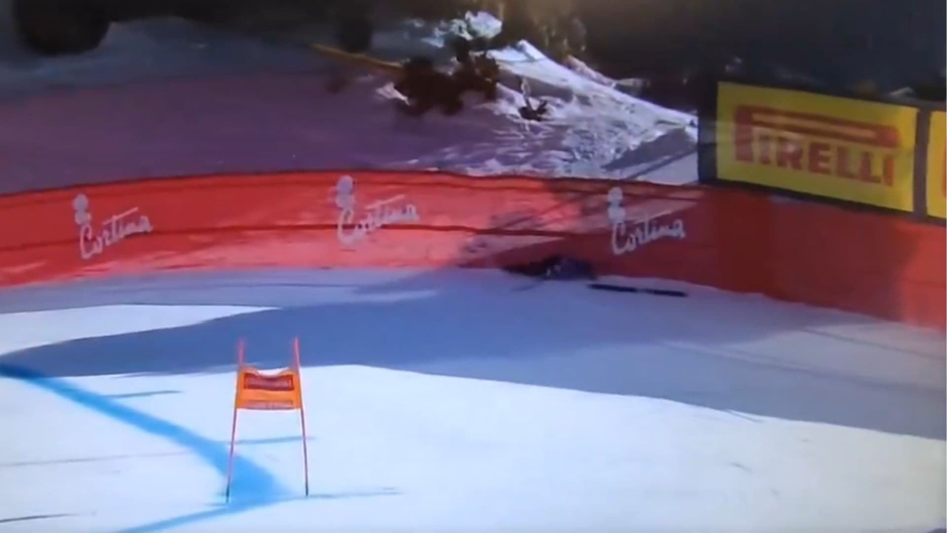 mikaela shiffrinová pád lyžiarka