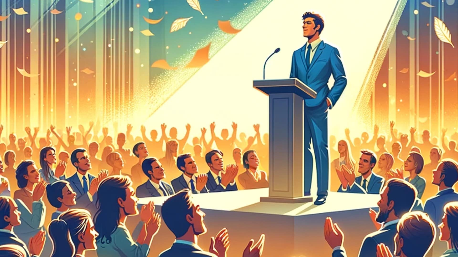 ľudia tlieskajú jednotlivcovi