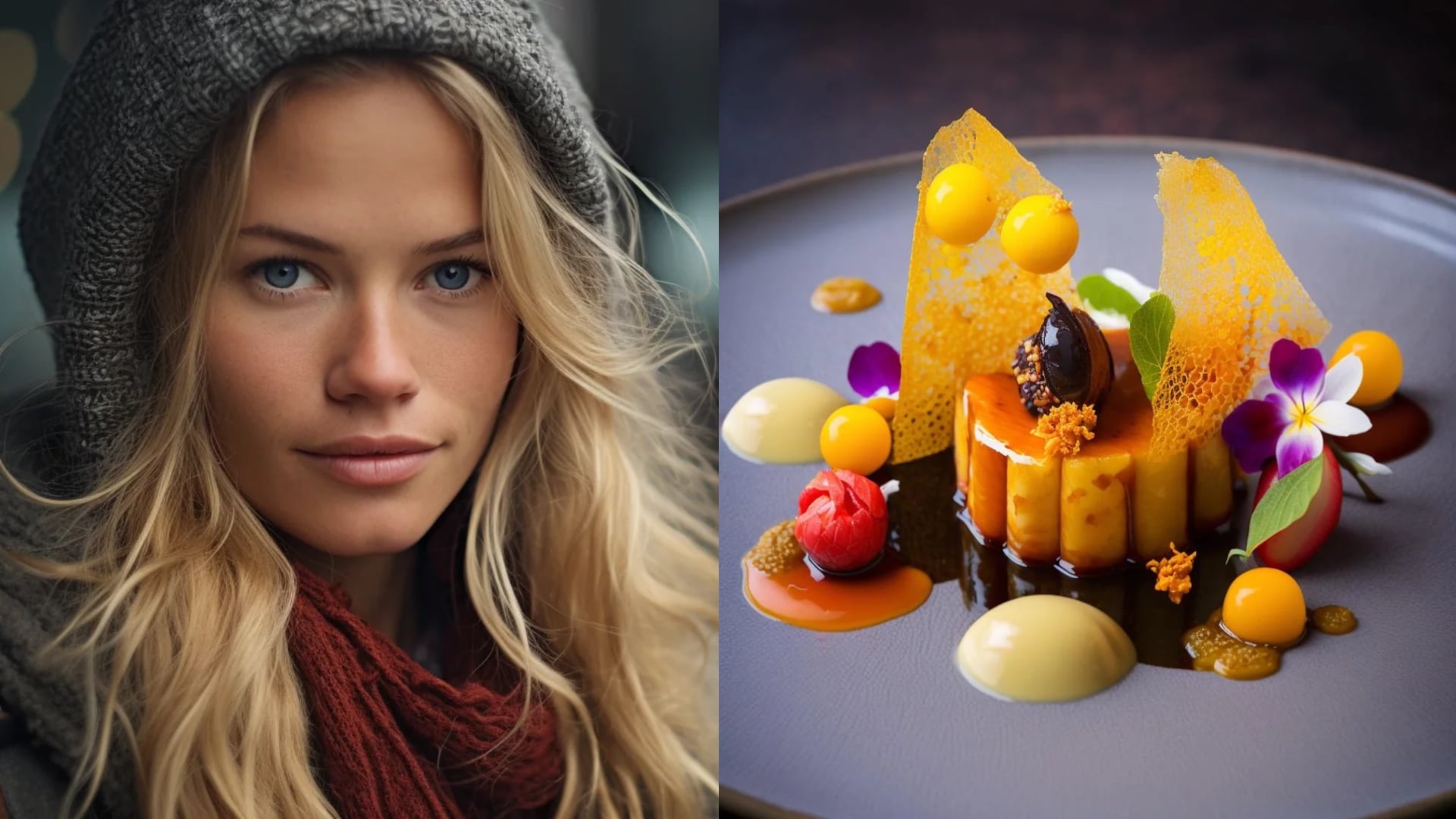 Valentínska večera, žena, jedlo