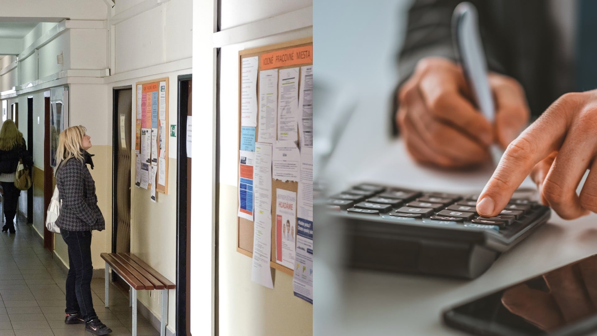 Na snímke je žena na úrade práce