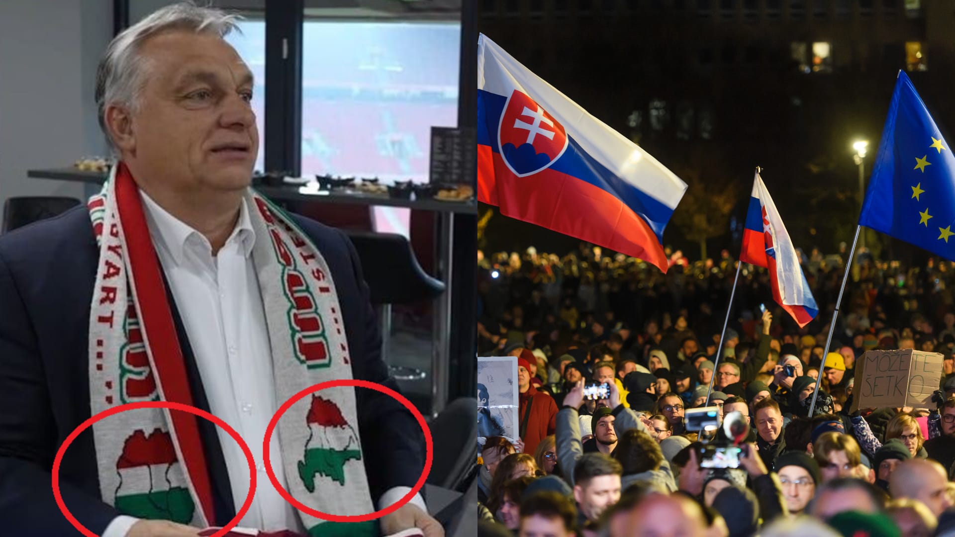 Maďarské nároky na Slovensko, Orbánov šál a Slováci na proteste